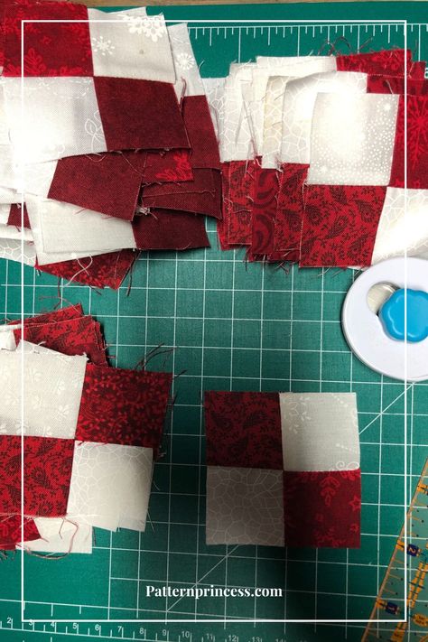 Easy 4 Patch Quilt Block, Disappearing Four Patch, 4 Patch Quilt, 9 Patch Quilt, Four Patch, Red And White Quilts, Queen Size Quilt, Quilting Rulers, Patch Quilt