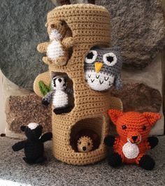 Amigurumi Creatures, Crochet Woodland, Pola Amigurumi, Easy Crochet Projects, Haken Baby, Woodland Creatures, Play Set, Love Crochet, Crochet Patterns Amigurumi