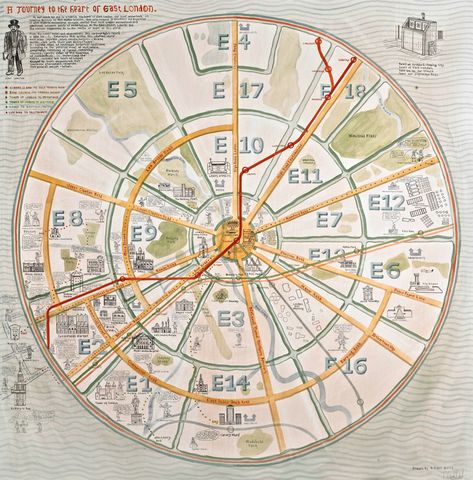 eastend_800 Urban Mapping, London Prints, London Docklands, Creative Visualization, London Map, London Museums, Map Globe, Brick Lane, Old London