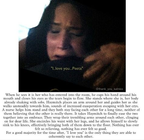 I like it a lot because that means Peeta wasn't really hijacked by the Capitol, but then the book would be pretty much over because they don't need to fix him(and they wouldn't play Real or Not Real) Katniss And Peeta Plot Twist, Hunger Games Plot Twist Katniss And Peeta, Katniss And Peeta Headcanon, Hunger Games Canon, Hunger Games Plot Twist Pregnant, Peeta Hijacked, Everlark Headcanon, Hunger Games Plot Twist Katniss And Peeta Pregnant, Katniss And Peeta Pregnant