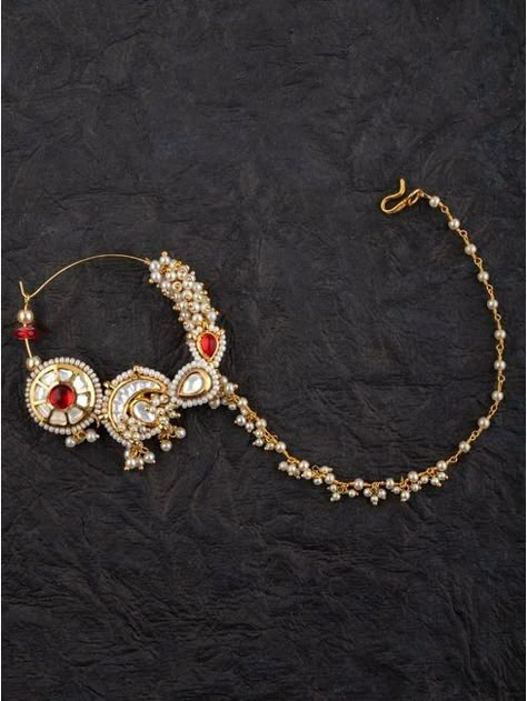 Rajputi Nath Designs, Rajasthani Nath, Nath Designs Gold Rajputi, Kundan Nath, Nath Designs, Nath Design, Bridal Nath, Brides Jewelry, Beautiful Nose