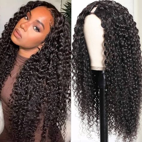 Amazon.com : UNICE Curly U Part Wig Human Hair 4x1 inch Small Leave Out, Brazilian Glueless Human Hair Upart Wig Beginner Friendly No Sew in No Glue 180% Density 16 inches : Beauty & Personal Care Fall 2022 Hairstyles, Hairstyles With Tape In Extensions, Before And After Extensions, Short Curly Weave Hairstyles, Fierce Hairstyles, 22 Inch Hair, 22 Inch Hair Extensions, Hair With Extensions, Short Curly Weave