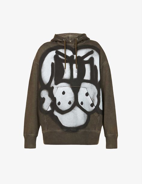 GIVENCHY - Givenchy x Chito dog-print cotton-jersey hoody | Selfridges.com Matthew M Williams, Chinese English, Graffiti Artist, S Signature, Palm Angels, Dog Print, Creative Director, Kangaroo Pocket, Printed Cotton