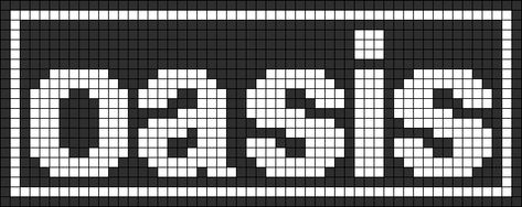 Gorillaz Alpha Pattern, Alpha Patterns Crochet Christmas, Band Alpha Pattern, Album Cover Grid Pattern, Oasis Logo, Rock Band Logos, Oasis Band, Band Logos, Pixel Pattern