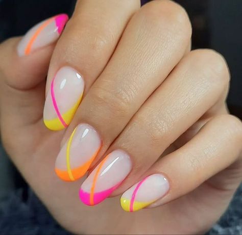 2024's Top 20 Fun Summer Nail Trends: Bright, Bold, and Beautiful Designs Multicoloured Nails, Summer Nails 2024, Fun Summer Nails, Nail Tip Designs, Trendy Nail Art, Nails 2024, Acrylic Nail Art, Dipped Nails, Summer Nail