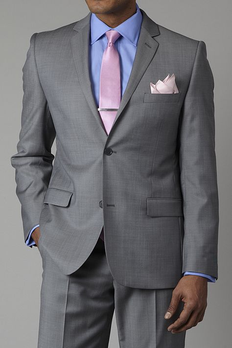 Grey Suit, Light Blue Shirt, Pink Tie Grey Suit Combinations, Pink Shirt Men, Grey Suit Men, Dark Gray Suit, Suit Combinations, Charcoal Suit, Light Grey Suits, Blue Suit Men, Tan Suit