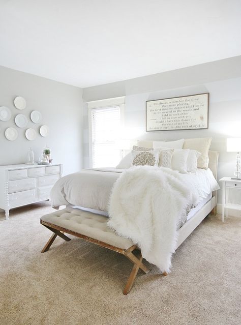 Farmhouse Bedroom Decor Ideas, Bedroom Decorations, Cama King, Bedroom Decor Inspiration, Beautiful Bedroom, Perfect Bedroom, White Farmhouse, Farmhouse Bedroom Decor, Farmhouse Bedroom