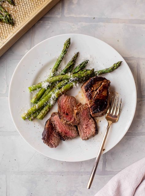 Gnocchi And Vegetables, Butternut Squash Frittata, Steak With Blue Cheese, Mignon Steak, Filet Mignon Steak, Grilled Potatoes, Asiago Cheese, Herb Sauce, Seared Steak