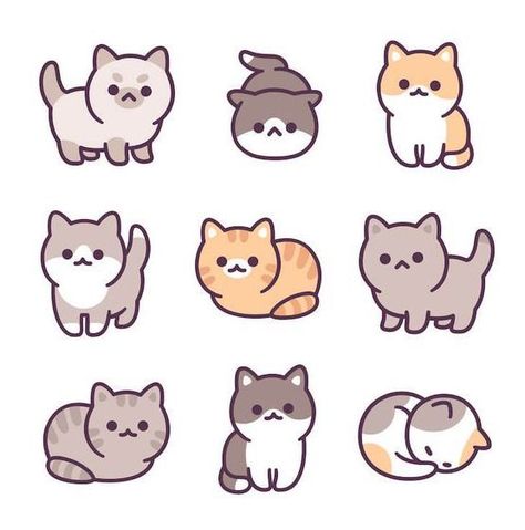 Cute Drawing Ideas Cute Drawings Ideas That E Cute Drawings Ideas, Drawing Ideas Cute, Cute Drawing Ideas, Simple Cat Drawing, Easy Designs, Easy Doodle, Children Sketch, Smiling Cat, Doodle Design