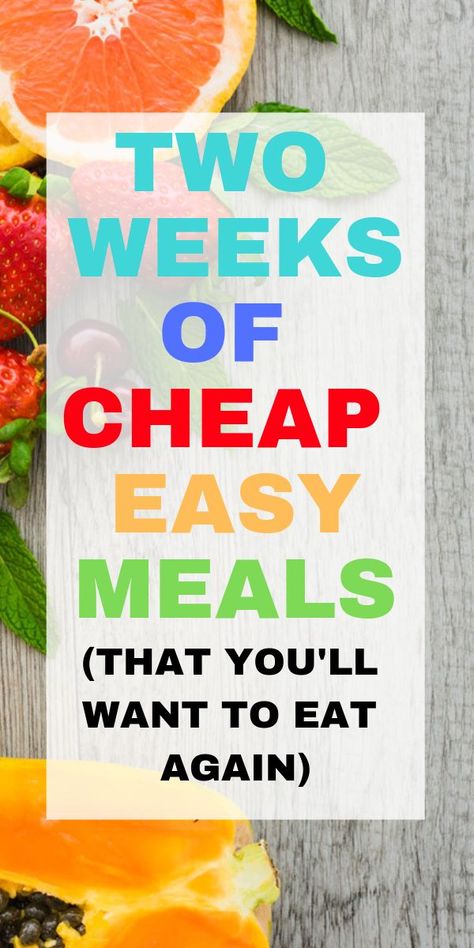 Cheap dinners on a budget! Almost all of these cheap meals are under $5 and super easy to make. Dinners On A Budget, Cheap Meal Plans, Frugal Meal Planning, Cheap Family Meals, Recipes Cheap, Meal Planning Menus, Easy Cheap Dinners, Cheap Easy Meals, Cheap Healthy