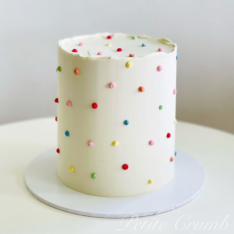 Round Sprinkle Birthday Cake, Modern First Birthday Cake, Colourful First Birthday Cake, Plain Cake With Sprinkles, Tiny Smash Cake, Sprinkle Theme Cake, Sprinkles Wedding Cake, Cute Simple Cake Decorating Ideas, Avocado Smash Cake