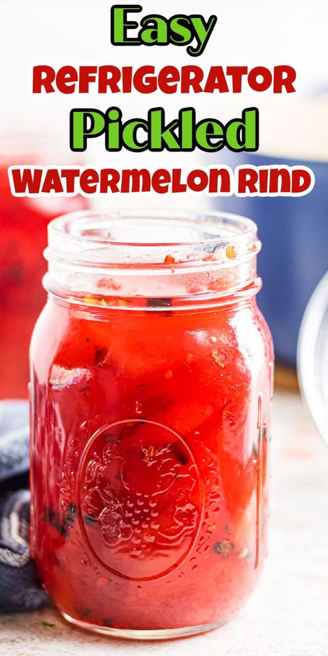 Watermelon Pickles Easy, Pickled Watermelon, Watermelon Canning Recipes, Candied Watermelon Rind, Pickle Watermelon Rind, Pickles Watermelon Rind, Watermelon Rind Pickles, Watermelon Rind Pickles Recipes, Pickled Watermelon Rind Recipe Easy