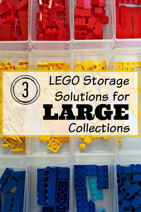 3 LEGO Storage Solutions for Large Collections Lego Sorting, Lego Storage Solutions, Table Lego, Lego Storage Organization, Lego Minifigure Display, Lego Organization, Lego Kits, Lego Display, Lego Table