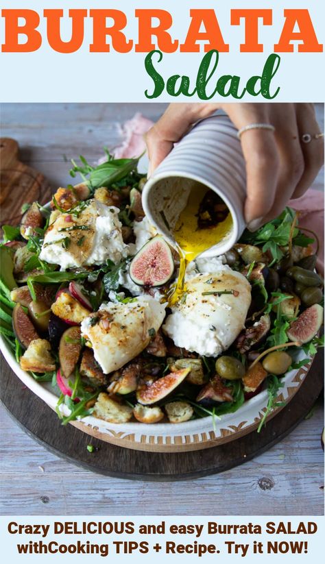 Fall Burrata, Burrata Salad Recipe, Burrata Recipes, Burrata Recipe, Fig Salad, Salad Recipes Healthy Easy, Burrata Salad, Beautiful Salad, Burrata Cheese