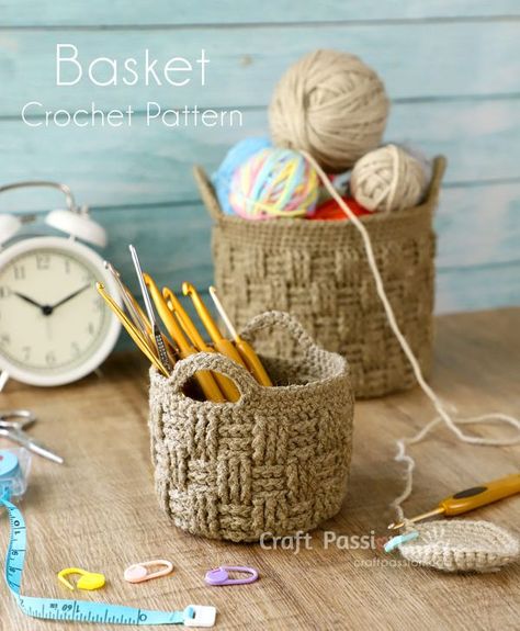 Basketweave Crochet, Diy Crochet Basket, Baskets Crochet, Basket Weave Crochet, Diy Boxes, Pumpkin Basket, Manila Rope, Basket Tutorial, Crochet Basket Pattern Free