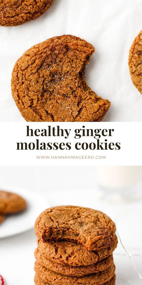 Cookies With Maple Syrup, Healthy Gingerbread Cookies, Healthy Christmas Cookies, Ginger Cookie Recipes, Ginger Molasses, Biscuits Cookies, Baking 101, Ginger Molasses Cookies, Recipes Fall