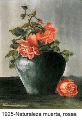 Still Life Roses (1922)~One of Frida Kahlo's first paintings (age 14/15) With Roses, Diego Rivera Frida Kahlo, Frida Kahlo Diego Rivera, Frida Kahlo Paintings, Kahlo Paintings, Frida And Diego, Piskel Art, Painting Of Flowers, Frida Kahlo Art