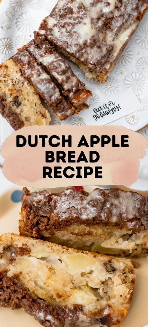 Everybody has heard of banana bread. We’ve all tried to make it in quarantine! Now, what about apple bread? It’s time for banana bread to step away while this apple bread recipe takes over! If you like apple pie, you’re going to love this dutch apple bread recipe. It is fragrant, delicious, and filled with apple and nut bites. Dutch Apple Bread Recipe, Dutch Apple Bread, Apple Banana Bread, Apple Bread Recipe, Dutch Apple, Apple Bread, Apple Filling, Bread Recipes Sweet, Apple Pies Filling