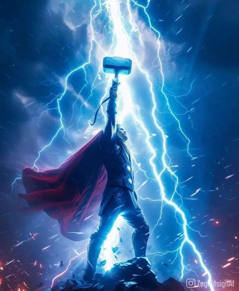 Thor Thunder, Thor Posters, Thor God Of Thunder, Hulk Artwork, Iron Man Fan Art, Superhero Pictures, Thor Superhero, Thor Wallpaper, Thor Art