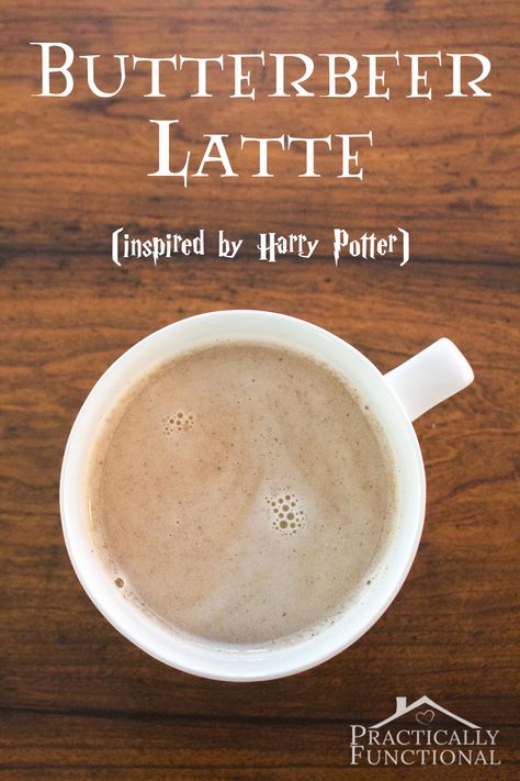 Harry Potter lovers rejoice! Now you can make your own Harry Potter inspired butterbeer latte with this simple recipe or learn how to order one from the Starbucks secret menu! Butterbeer Latte, Harry Potter Butter Beer, Harry Potter Food, Starbucks Secret Menu, Latte Recipe, Secret Menu, Think Food, Kefir, Kombucha