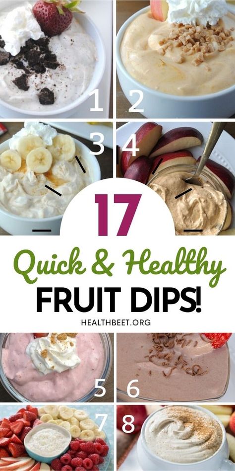 17 Deliciously simple and healthy fruit dip recipes. Bring to a party or just keep in the fridge for healthy snacking Protein Fruit Dip, Fruit Dip Recipes, Healthy Fruit Dip Recipe, Healthy Protein Drinks, Strawberry Fruit Dips, Healthy Fruit Dip, Dip Ideas, Healthy Dip Recipes, Easy Fruit Dip