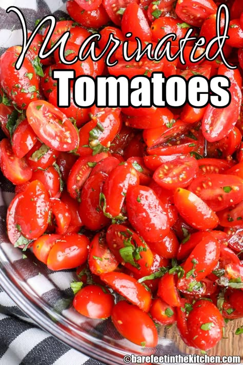 Marinated Tomatoes Italian Side Dish, Tomatoes Salad, Italian Side Dishes, Salad Appetizer, Marinated Vegetables, Marinated Tomatoes, Fresh Tomato Recipes, Tomato Salad Recipes, Italian Side