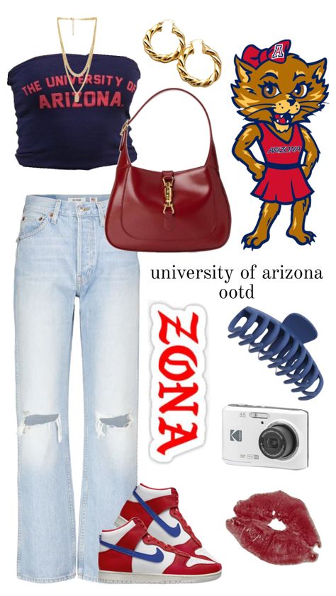 #universityofarizona #outfitinspo #tailgateoutfit #footballgame #outfitideas #uofa U Of Arizona, Tailgate Outfit, College Game Days, The University Of Arizona, College Fits, Game Day Outfit, Dream School, Arizona Wildcats, Hockey Games