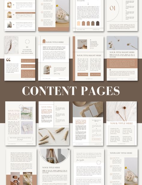 Pdf Design Layout Ideas, Business Ebook Design, Pdf Layout Design, Recipe Ebook Template, Ebooks Design Inspiration, Workbook Design Layout, Sell Sheet Design, Book Template Design, Ebook Designs Layout