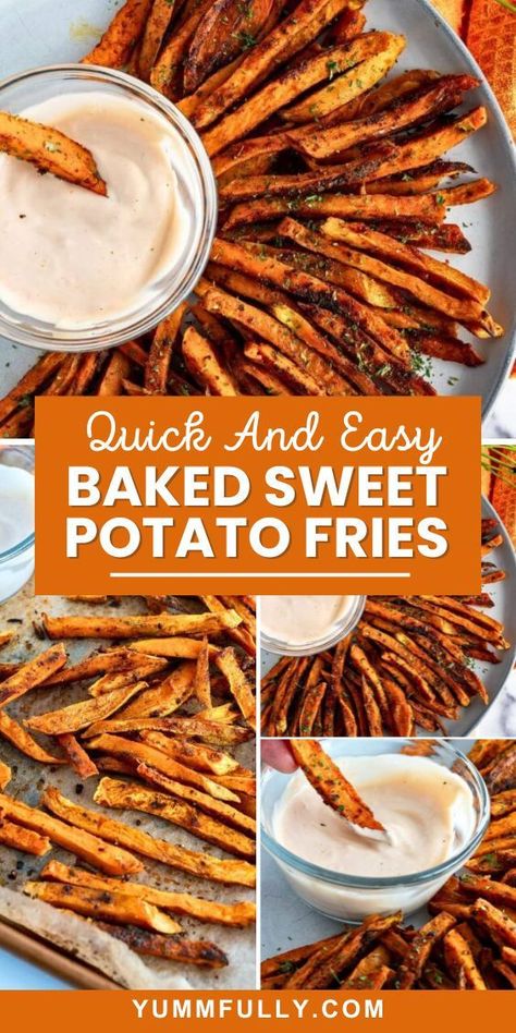 Healthy baked sweet potato fries are fuss-free and easy to prepare using simple pantry staples. You can customize them to fit your taste by using your favorite herbs and spices, and they only take minutes to make. Follow these secrets for extra crispy fries! Healthy Baked Sweet Potato, Easy Baked Sweet Potato, Easy Sweet Potato Fries, Sweet Potato Varieties, Easy Sweet Potato Recipes, Healthy Fries, Sweet Potato Side Dish, Baked Sweet Potato Fries, Crispy Sweet Potato Fries