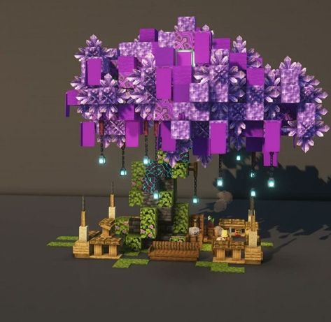 Minecraft Nature Decoration, Minecraft Centerpiece Ideas In Game, Cute Minecraft House Ideas, Cute Minecraft House, Tree Minecraft, Minecraft Medieval House, Cute Minecraft, Minecraft Tree, Minecraft House Ideas