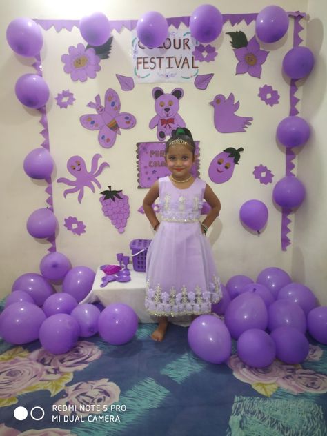 Purple Colour Activity For Preschool, Pink Colour Day Decoration Ideas For School, Pink Day Celebration Ideas In School, Purple Day Celebration In Preschool, Colours Day Decoration In School, Flowers Day Celebration At School, Pink Colour Day Celebration In Preschool, Colours Day Celebration In Preschool, Colour Day Celebration In Preschool