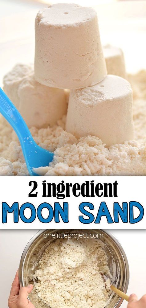 This moon sand is such an easy kids craft - it only has 2 ingredients! It's soft and moldable and the best kinetic sand recipe we've ever tried. This is a great sensory play idea and a super fun summer activity for kids, tweens, toddlers, and preschoolers. Sands Recipe, Space Week, Moon Sand, Sensory Crafts, Sensory Activities Toddlers, Summer Fun For Kids, Toddler Sensory, Cards Simple, Fun Summer Activities