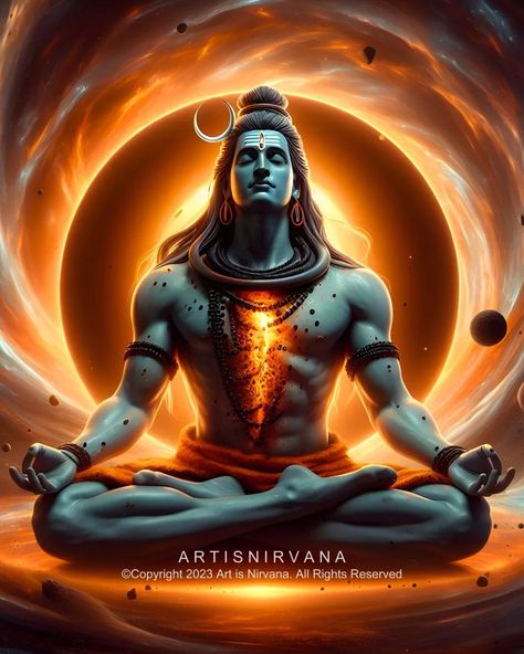 In the tranquil depths of meditation, Shiva teaches us the profound art of inner balance. Just as he finds the serenity in the dance of creation, we too can discover peace by surrendering to the flow of life's rhythms, finding harmony within ourselves.🙏🕉 Have a relaxing day, Om Namah Shivay !🙏🕉✨ Share on Story! Follow me 👉 @artisnirvana for Daily God posts! Don't repost without proper credits.🤨 #yoga #shiv #shakti #shiva #lordshiva #shankar #shambhu #mahadev #mahakaal #shivratri #mahashivr... Have A Relaxing Day, Surreal Photoshop, Shiva Yoga, Hanuman Ji Wallpapers, Shiva Shankar, Shiv Shakti, Radha Painting, Pictures Of Shiva, Hanuman Chalisa