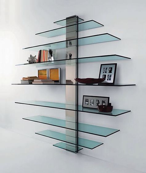 wall shelves Contemporary Wall Shelf, Diy Dressing, Ikea Floating Shelves, Glass Shelves In Bathroom, Glass Shelves Decor, Glass Shelves Kitchen, Floating Shelves Bedroom, Floating Glass Shelves, Glass Wall Shelves