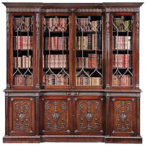 Unique Bookcase, Robert Adam, New Victorian, Victorian Style Homes, Library Bookcase, Luxury Home Furniture, Fantastic Furniture, Home Libraries, Built In Bookcase