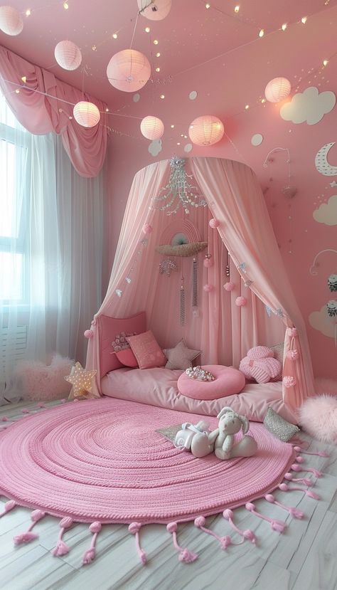 😍 🥰 😍 🥰 🤩 Kid Room Decor Girl, Girl Room Ideas Kids, Girl Bedroom Ideas For Kids, Girly Toddler Bedroom, Toddler Girl Bedroom Themes, Pink Toddler Bedroom, Princess Theme Bedroom, Toddler Room Organization, Toddler House Bed