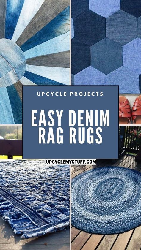 Looking for ideas to recycle old jeans? Try this Denim Rag Rug DIY! Repurpose denim scraps to create a beautiful, sustainable rug for your home. This denim rug DIY project is perfect for denim crafts, homemade rugs, and upcycling lovers. Follow the easy DIY rug tutorial and learn how to make a fabric rug with free sewing tutorials. A great way to turn jeans into a unique patchwork rug! Tshirt Rag Rug Diy, Rag Rugs How To Make A Braided, How To Make A Rug Out Of Fabric, Braided Rugs Diy, Rug Diy Handmade, How To Make A Rag Rug, Diy Runner Rug, Jean Scraps Diy Projects, Denim Rug Diy