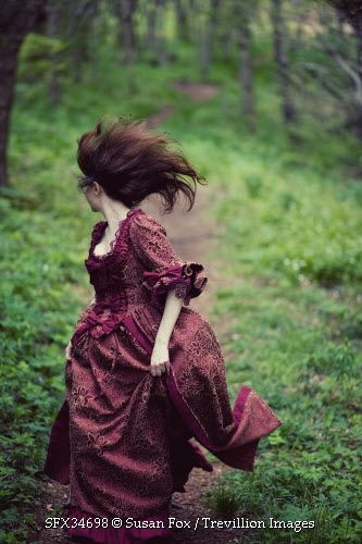 © Susan Fox / Trevillion Images Woman Running In Dress Aesthetic, Running In Dress Reference, Woman Running In Dress, Running In Dress, Woman Running Reference, Running In A Ballgown, Trevillion Images, Medieval Girl, Fantasy Magic