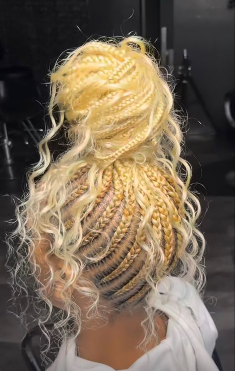 Blonde Feed In Braids Ponytail, White Women Hairstyles, Corn Row, Braids Styling, Braided Hairstyles For Black Women Cornrows, Big Box Braids Hairstyles, Feed In Braids Hairstyles, Goddess Braids Hairstyles, African Hair Braiding Styles