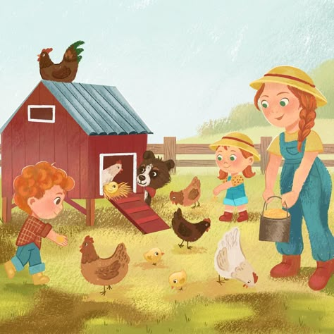 ✨HAPPY BOOK BIRTHDAY to From the Farm,to Our Table ✨ written by Sarah Rowe and published by Gnome Road Publishing. Based on the author’s homesteading lifestyle, this book is sure to be a hit with farm- loving (and curious!) kids. Colorful, playful illustrations add layers of warmth and fun as readers follow twin siblings across the family farm to gather ingredients to make a shepherd’s pie.🥧🥕🐓🌾 Thanks to everyone who was involved in making this amazing book! It was so fun to illustr... Farmer Illustration, Farm Illustration, Twin Siblings, Farm Books, Child Illustration, Book Birthday, Chicken Garden, Happy Books, Curious Kids