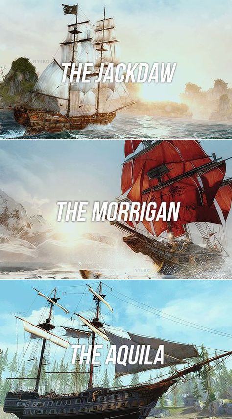 The Jackdaw The Morrigan & The Aquila, the ships of Assassin's Creed The Jackdaw Ship, Jackdaw Ship, Assasing Creed, Assassins Creed Memes, Edward Kenway, Assassin's Creed Wallpaper, Assassins Creed 4, The Morrigan, Assassins Creed Black Flag