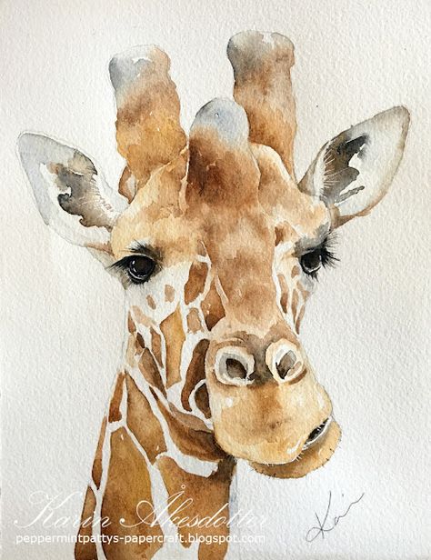 Peppermint Patty's Papercraft: Wednesday Watercolor: Giraff and Tiger Watercolour Safari Animals, Watercolor Animals Simple, Wednesday Watercolor, Watercolour Aesthetic, Watercolour Giraffe, Watercolour Animals, Watercolor Paintings Of Animals, Giraffe Painting, Animal Watercolor