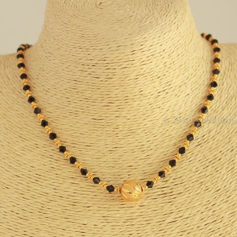 Buy Black Crystal Mangalsutra Indian Short Mangalsutra Online in India - Etsy Fancy Mangalsutra, Modern Mangalsutra, Short Mangalsutra, Dainty Jewellery, Black Beads Mangalsutra Design, Mangalsutra Design, Black Beads Mangalsutra, Golden Beads, Gold Mangalsutra Designs