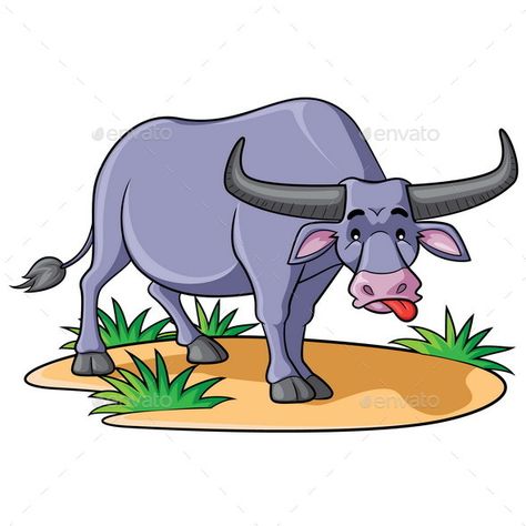 Illustration of cute cartoon buffalo. Carabao Illustration, Kalabaw Drawing, Carabao Drawing Cartoon, Carabao Drawing, Carabao Cartoon, Buffalo Drawing Simple, Buffalo Illustration, Buffalo Drawing, Buffalo Cartoon