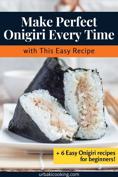 Onigiri is a traditional Japanese food that consists of a rice ball filled with various fillings, such as salmon, tuna, umeboshi, or pickled vegetables. The word "onigiri" means "rice ball" in Japanese, and it is a popular snack or light meal in Japan. Onigiri is made with Japanese short-grain rice that is cooked and then shaped into a triangle or cylindrical shape by hand. The rice is often seasoned with a mixture of rice vinegar, sugar, and salt to add flavor and give it a slightly tangy... Sushi Rice Triangles, Onigiri Recipe Easy, Japanese Triangle Rice, Onigiri Rice Balls, Salmon Rice Balls Onigiri Recipe, How To Make Onigiri Rice, Salmon Onigiri Filling, Triangle Rice Ball, Japanese Onigiri Recipe