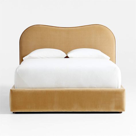 Velvet tufted bed