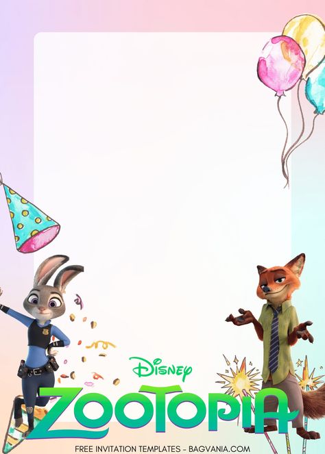 Zootopia Birthday, Handmade Invitation Cards, Bunny Birthday Party, Disney Free, Handmade Invitations, Disney Zootopia, Disney Invitations, Bunny Birthday, Birthday Disney