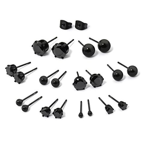 10 Pair Set 5 Pairs of Stainless Steel Black Cz Stud Earrings and 5 Pairs Ball Stud Earrings *** Details can be found by clicking on the image. Black Hills Gold Jewelry, Island Jewelry, Silicone Wedding Rings, Ball Stud Earrings, Amazon Wishlist, Black Hills Gold, Heels Fashion, Women Earrings, Pretty Jewelry