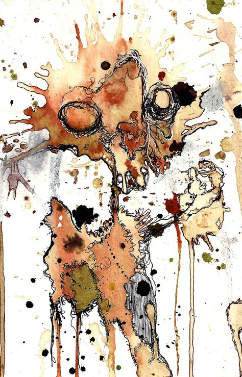 Artist Draws Cute And Creepy Monsters On Coffee-Stained Paper Coffee Stain Art, Stain Art, Write A Short Story, Painted Landscapes, Photos Of Nature, Cute And Creepy, Coffee Stain, Creepy Monster, Signs Of Life