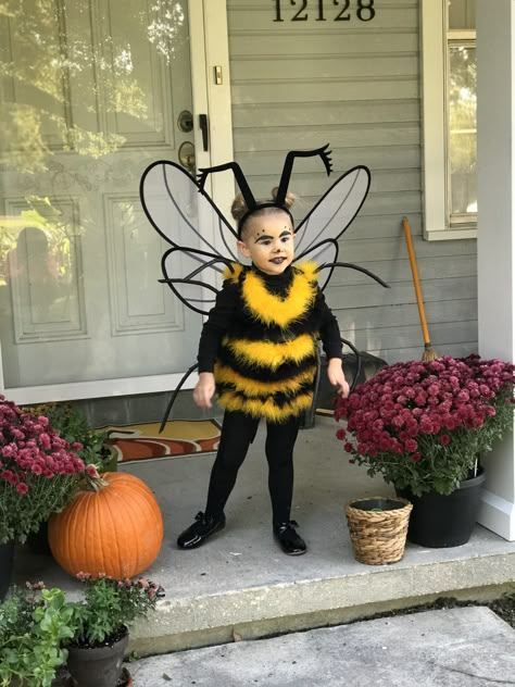 Diy Bee Costume, Baby Bee Costume, Bee Costume Diy, Toddler Boy Halloween Costumes, Diy Bee, Bumble Bee Costume, Bee Wings, Diy Wings, Honey Diy